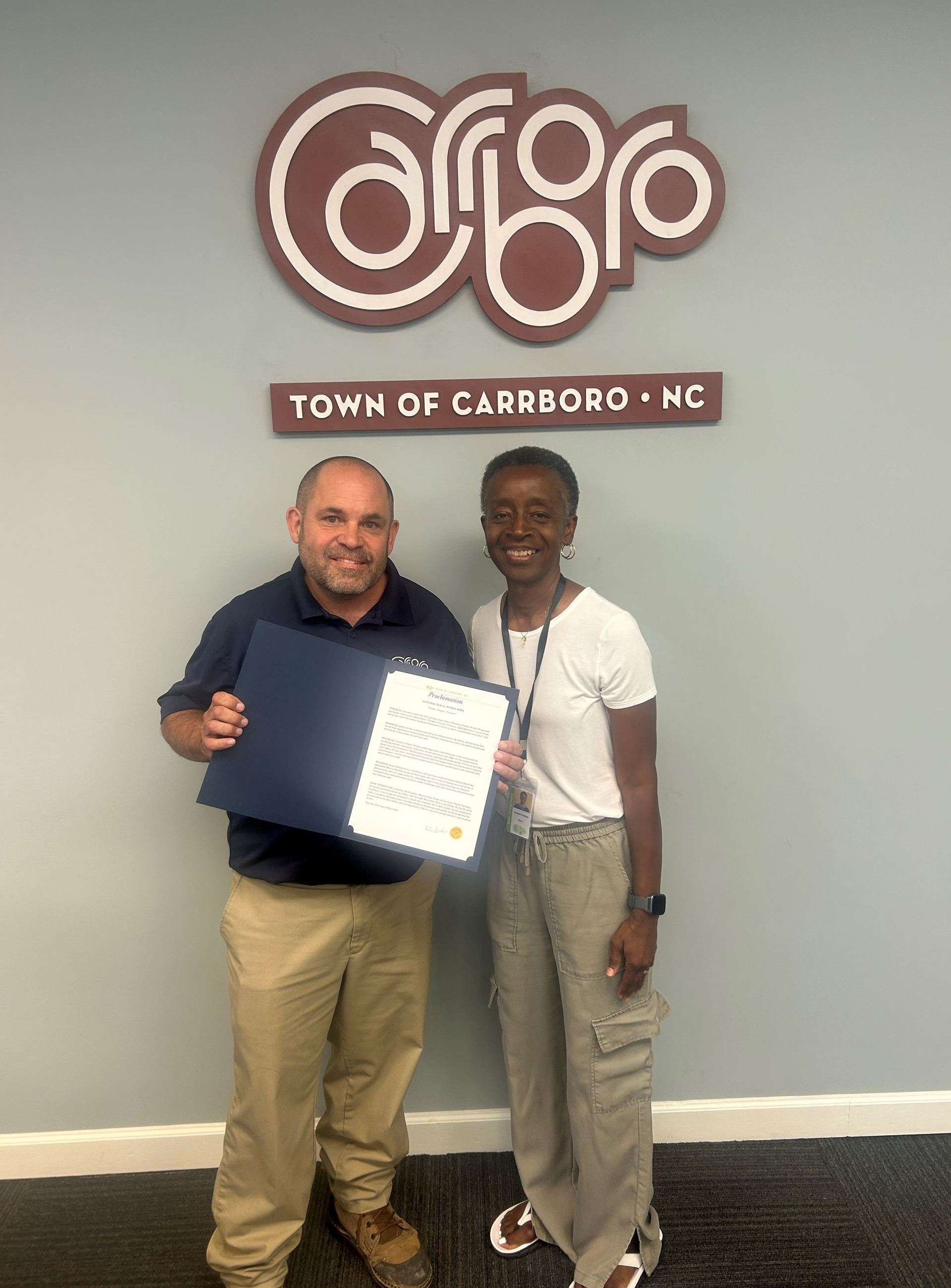 PW Director with Mayor Foushee