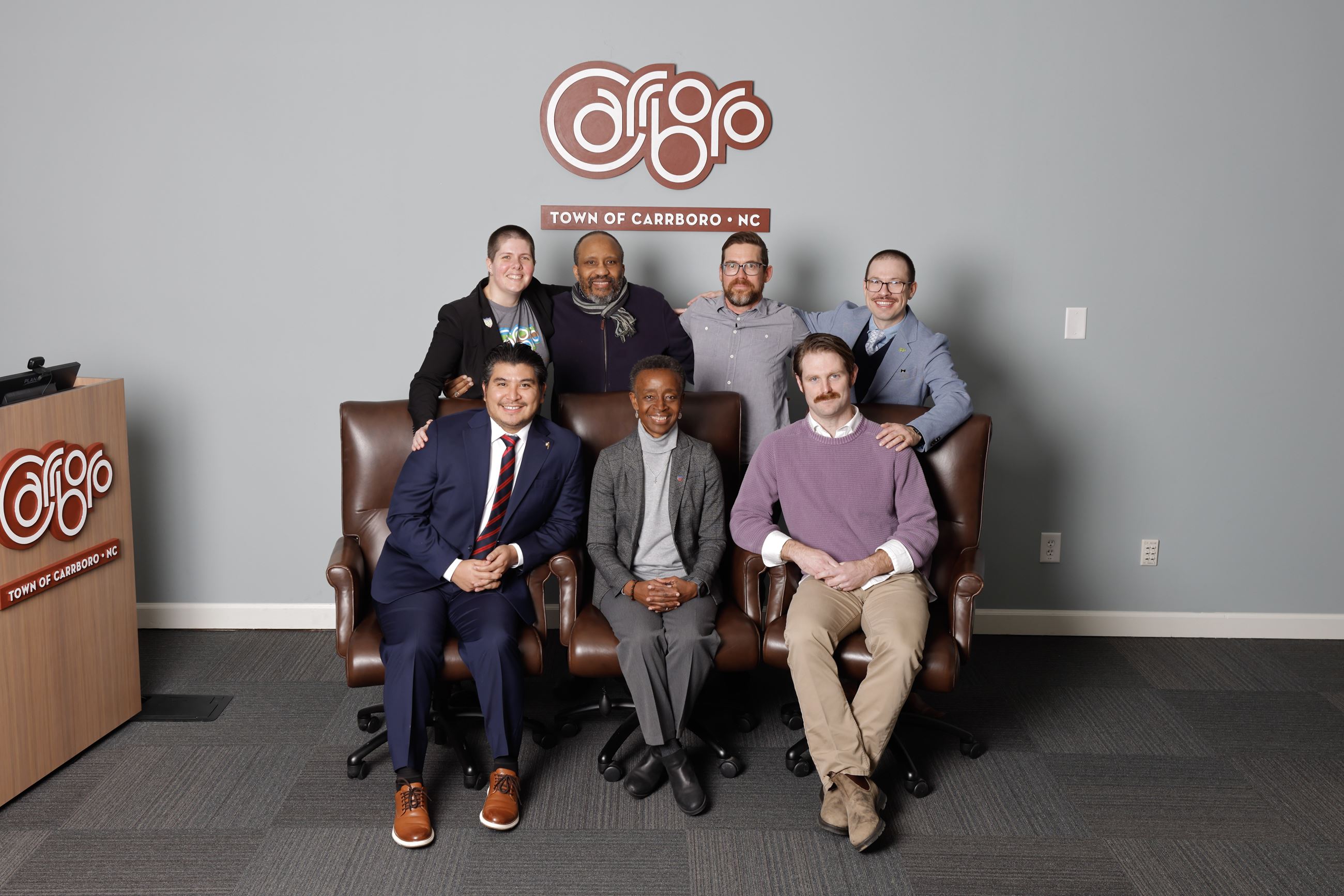 Carrboro Town Council in Council Chambers